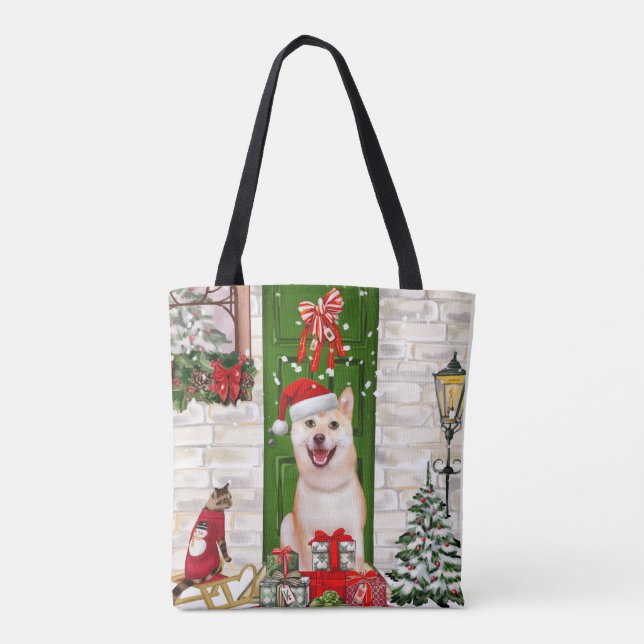 Shiba Inu Dog Christmas  Tote Bag (Back)