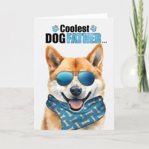Shiba Inu Dog Coolest Dad Father's Day Holiday Card