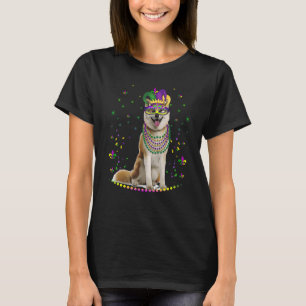 Shiba Inu Dog Cute Mardi Gras Carnival Jester T-Shirt