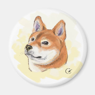 Shiba Inu Dog Drawing Magnet