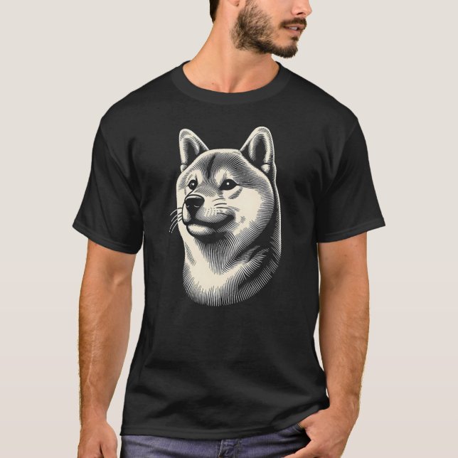Shiba Inu Dog Face Art Design For Women And Men T-Shirt (Front)