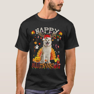 Shiba Inu Dog Halloween Christmas Dog Happy Hallot T-Shirt