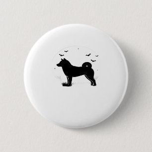 Shiba Inu Dog � Halloween Moon Silhouette Oversize 6 Cm Round Badge