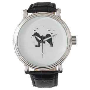 Shiba Inu Dog – Halloween Moon Silhouette Oversize Watch