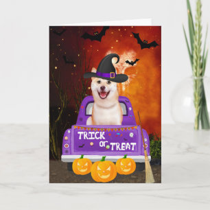 shiba inu Dog in Halloween Truck Card
