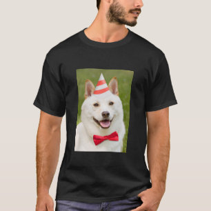 Shiba Inu Dog In Party Hat T-Shirt
