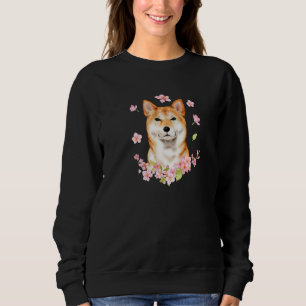 Shiba Inu Dog Japanese Cherry Blossom Sakura Flowe Sweatshirt