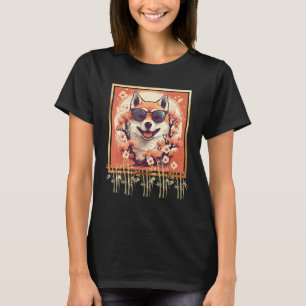 Shiba Inu Dog Japanese Cherry Blossom Sakura Flowe T-Shirt