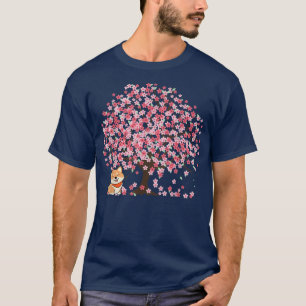 Shiba Inu Dog Japanese Cherry Cute Blossom Sakura  T-Shirt