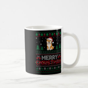 Shiba Inu Dog Lovers Santa Hat Christmas Tree Ligh Coffee Mug