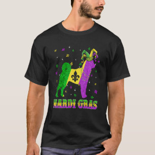 Shiba Inu Dog Mardi Gras Carnival Jester Beads T-Shirt