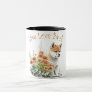 Shiba Inu Dog Mum Floral Mug