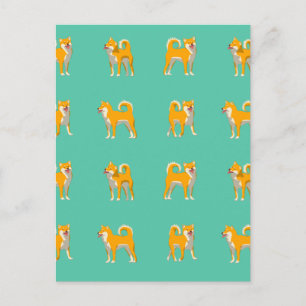 Shiba Inu Dog Pattern Postcard