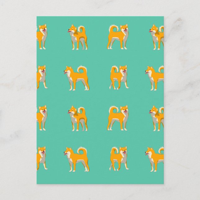 Shiba Inu Dog Pattern Postcard (Front)