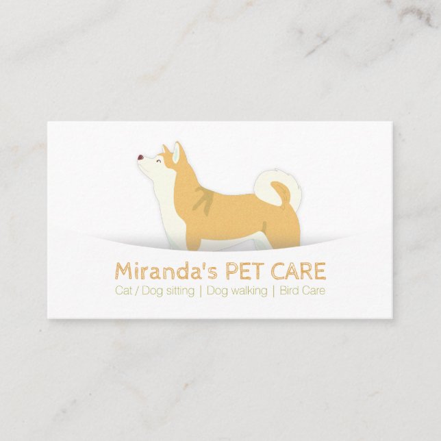 Shiba Inu Dog Pet Care Sitting Bathing & Grooming Appointment Card (Front)