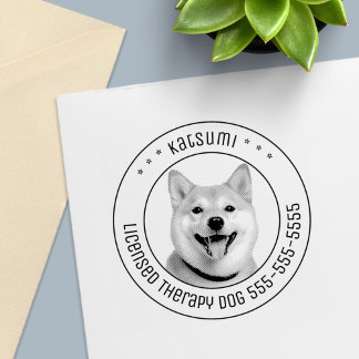 Shiba Inu Dog Pet Photo Round Self-inking Stamp