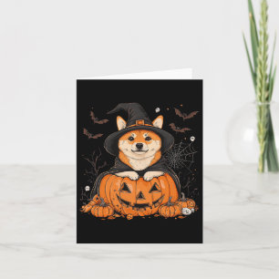 Shiba Inu Dog Pumpkin Halloween Thanksgiving Men W Card