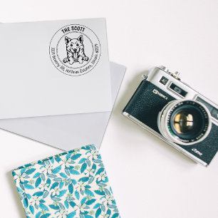 Shiba Inu Dog Return Address Family Rubber Stamp