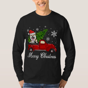 Shiba Inu Dog Riding Red Truck Christmas Decoratio T-Shirt