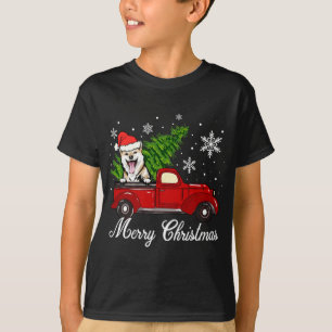 Shiba Inu Dog Riding Red Truck Christmas Decoratio T-Shirt