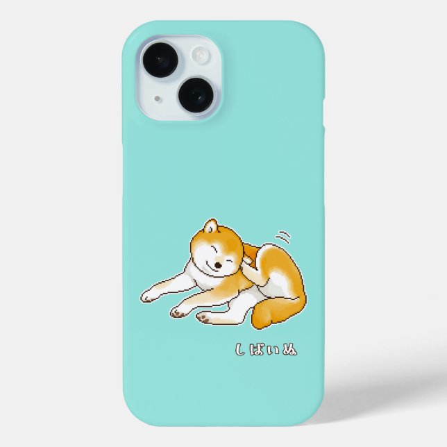 Shiba Inu Dog Scratching Her Ear Pixelart Case-Mate iPhone Case (Back)