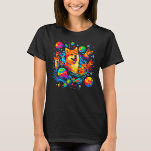 Shiba Inu Dog Space Family T-Shirt