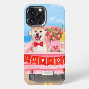 Shiba Inu Dog Valentine's Day Truck Hearts iPhone 13 Pro Max Case