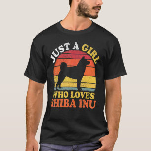 Shiba Inu Dog Vintage Just A Girl Who Loves Shiba T-Shirt