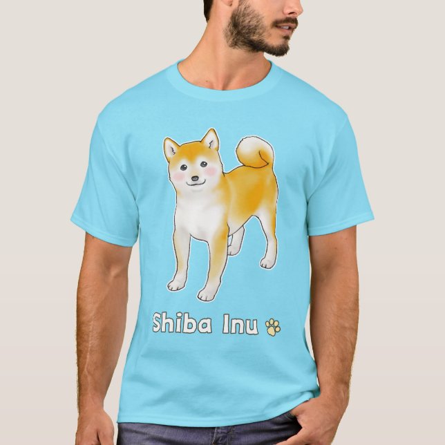 Shiba Inu Dog with Blushes T-Shirt (Front)