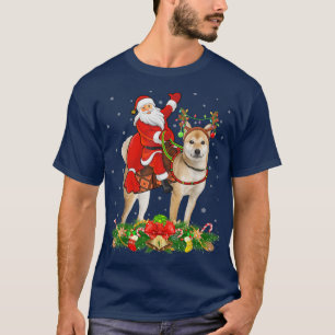 Shiba Inu Dog Xmas Funny Santa Riding Shiba Inu Ch T-Shirt