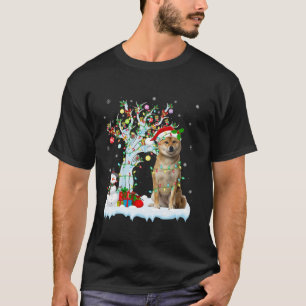 Shiba Inu Dog Xmas Tree Lighting Santa Shiba Inu C T-Shirt