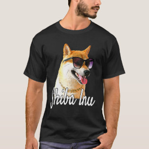 Shiba Inu Doge With Sunglasses and Chain - Happy P T-Shirt