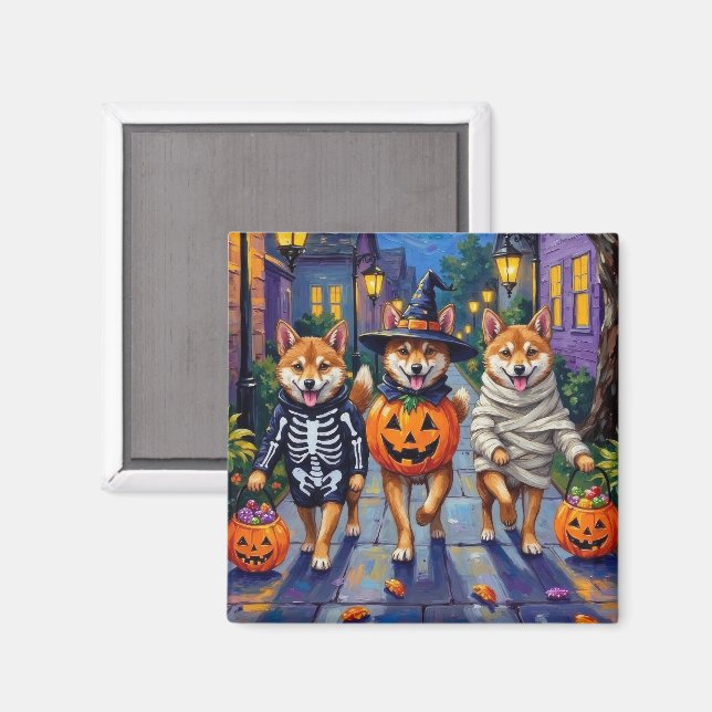 Shiba Inu Dogs in Halloween Costumes Magnet (Front/Back)