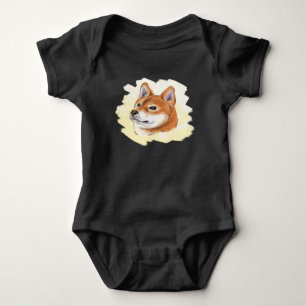 Shiba Inu Drawing Baby Bodysuit