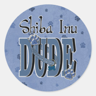 Shiba Inu DUDE Classic Round Sticker