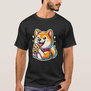 Shiba Inu Eating Cookie Cute Japanese Dog Lovers T-Shirt