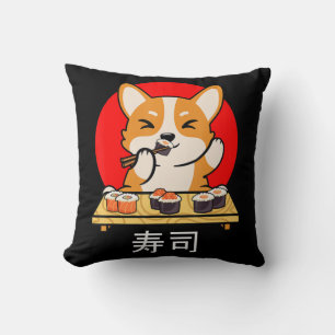 Shiba Inu eats Sushi Kawaii Neko Gift Anime Cushion