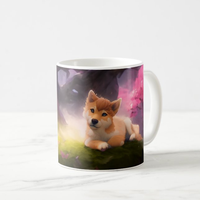 Shiba Inu Fantasy Anime Coffee Mug (Front Right)
