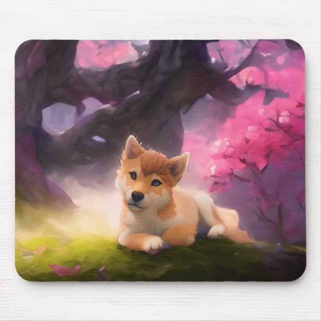 Shiba Inu Fantasy Anime Mouse Mat (Front)