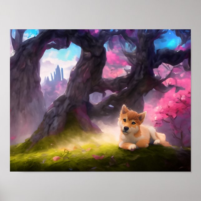 Shiba Inu Fantasy Anime Poster (Front)