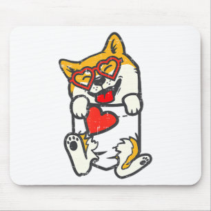 Shiba Inu Feet Pocket Heart Valentines Day Akita I Mouse Mat