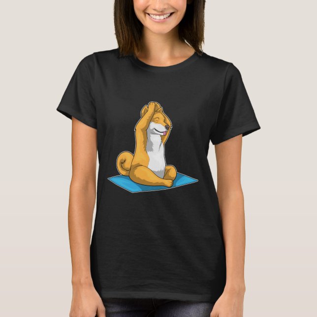 Shiba Inu Fitness Yoga Meditation T-Shirt (Front)