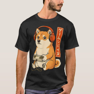 Shiba Inu Gamer Retro Japanese Art T-Shirt