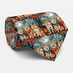 Shiba Inu Halloween Spooky Tie