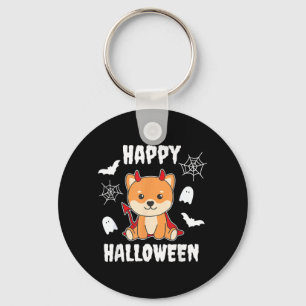 Shiba Inu Happy Halloween Devil Dogs Key Ring