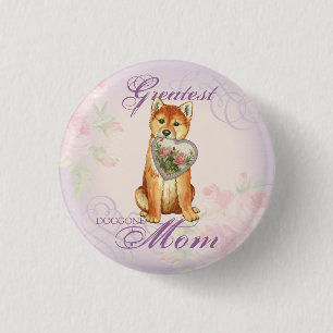 Shiba Inu Heart Mum 3 Cm Round Badge