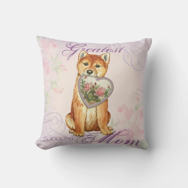 Shiba Inu Heart Mum Cushion (Front)