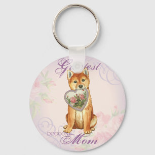 Shiba Inu Heart Mum Key Ring