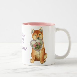Shiba Inu Heart Mum Two-Tone Coffee Mug