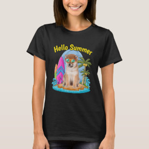 Shiba Inu Hello Summer Dog Vacation 2022 T-Shirt